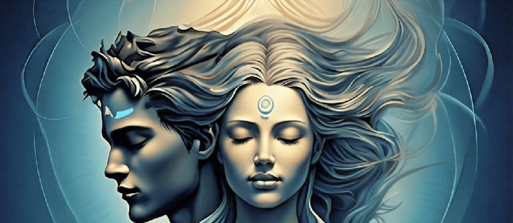 An illustration of the union of masculine and feminine energies